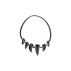 Ancient Necklace Icon Silhouette Illustration. Prehistoric Vector Graphic Pictogram Symbol Clip Art. Doodle Sketch Black Sign.
