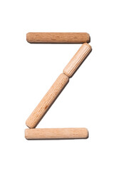 Wooden letter Z alphabet set including multiple punctuation