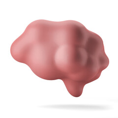 smart brain knowledge symbol side view 3d illustration rendering icon isolated