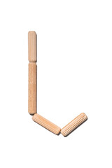 Wooden letterJ alphabet set including multiple punctuation