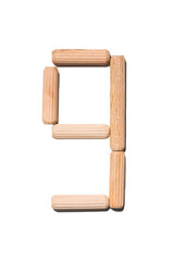 Wooden Digits 9 alphabet set including multiple punctuation