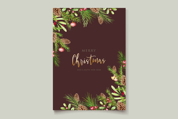 Hand drawn watercolor christmas background