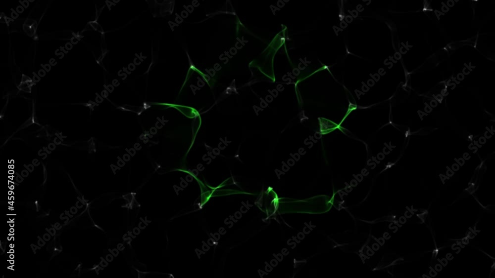 Poster colorful big data wave of particles. futuristic glowing surface. abstract animated motion background