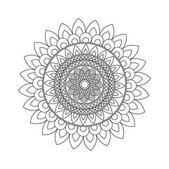 Mandala design, black and white mandala, Floral mandala design, mandala outline that you can use as a coloring book page