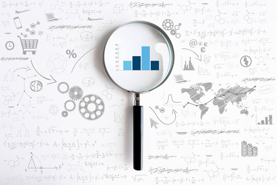 lente di ingrandimento, analizzare, investimento, economia, finanza	