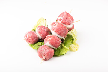 Sicilian meat rolls on white