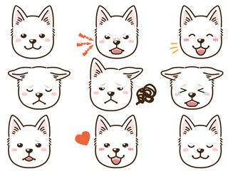 紀州犬の表情顔アイコン