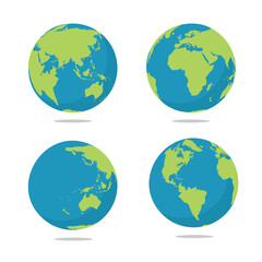 Earth globe set isolated on white background