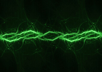 Green energy abstract, lightning and energy background