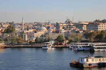 Fototapeta premium Eminonu, Süleymaniye and Golden Horn, sunset