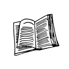 Book doodle.Hand painted lineart illustration.Studies.University.School.