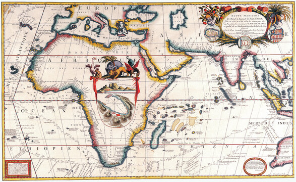 Antique Vintage Map Of Africa Vincenzo Coronellic Antique 17th 18th Century