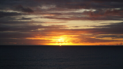 Naklejka na ściany i meble Sunset over the ocean at Kalbarri National Park in Western Australia.