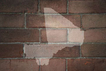 map of mali on a old brick wall