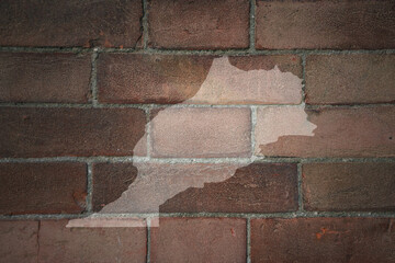 map of morocco on a old brick wall