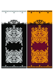 pattern, ornament, Arabic and Moroccan classic and modern, baroque, rococo, for doors and wallpaper and packaging in two versions, color and black and white