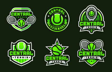Central Tennis sport logo set