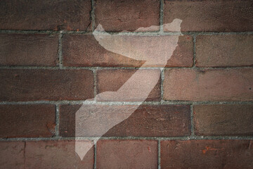 map of somalia on a old brick wall