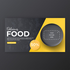 food menu and restaurant social media cover template for promotion