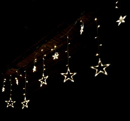 Decorative lights glowing in the dark 