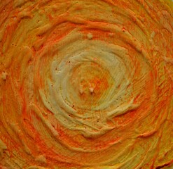 An orange texture painted on the wall