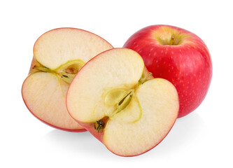 pink lady apples isolated on white background. full depth of field