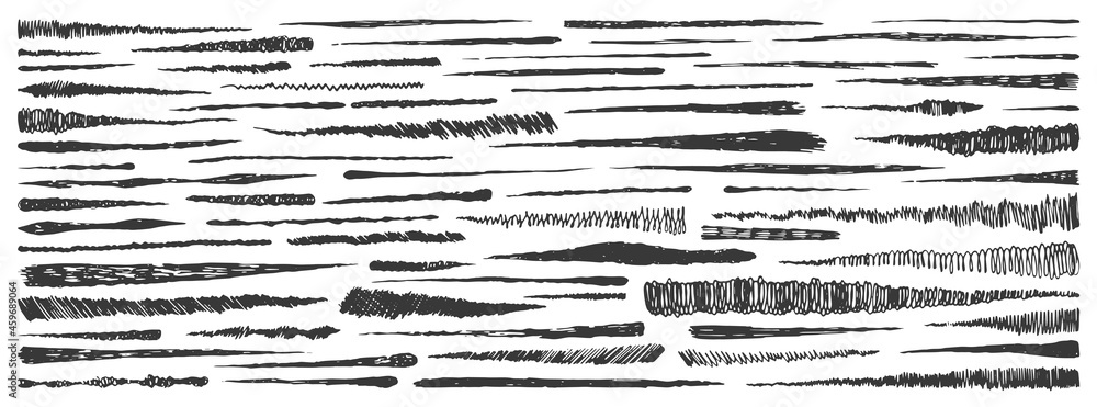 Poster scribbles grunge set. doodles vector. big set or simple ink doodles. pencil effect strokes collectio