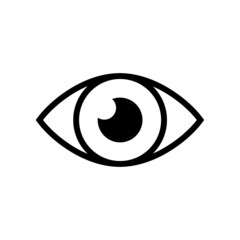 Eye icon isolated on white background, Simple line icon Sight symbol vector illustration