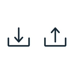 Download and Upload Arrow Icon Design Template Elements