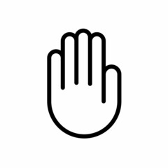 Hand icon isolated on white background, Simple line icon Touch symbol, Palm hand vector illustration