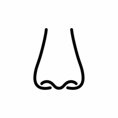 Nose icon isolated on white background, Simple line icon Smell symbol vector illustration