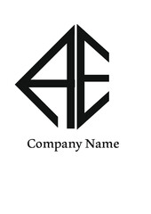 AE,EA,A,E abstract logo letters monograms.