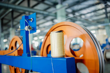 machine for the production of fiber optic cable at the factory, production of wires for...