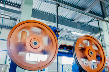 machine for the production of fiber optic cable at the factory, production of wires for...
