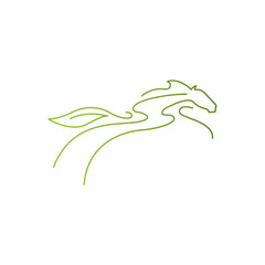 Abstract horse line illustration logo