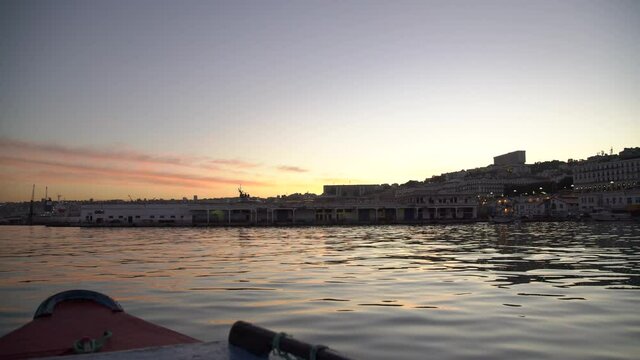 view from a boatin a harbor of algiers algeria