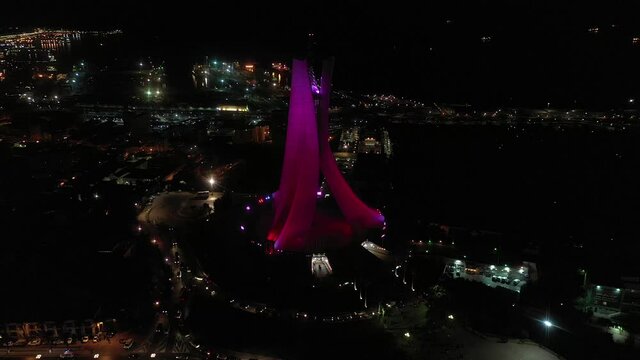 view from a abouve algiers by night