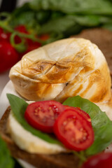 Mozzarella Agerola, Naples, Italy. Typical smoked mozzarella or provola cheese from the Sorrento...