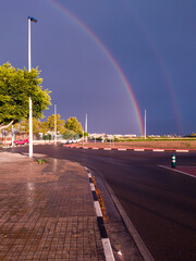 rainbow over the highway