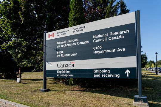 Montreal, QC, Canada - September 4, 2021:  Sign of National Research Council of Canada (NRC) in Montreal, QC, Canada. NRC is the research and technology organization of the Government of Canada. 