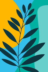 Abstract minimalistic modern floral background.