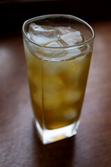 Alcoholic cocktail with ice and whiskey