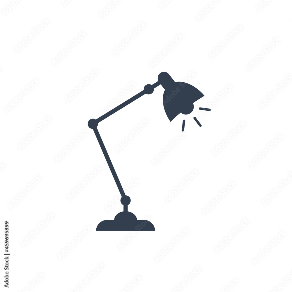 Poster desk lamp icon. simple table lamp isolated on white background. flat vector icon design template ele