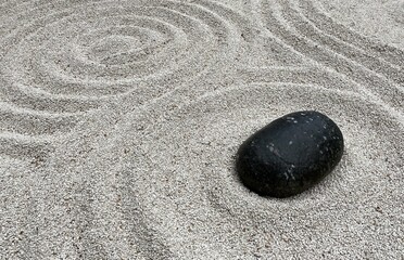 Fototapeta na wymiar pebbles in different shapes in a japanese art garden