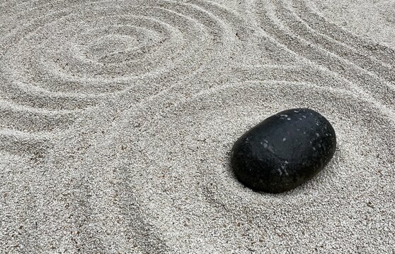 pebbles in different shapes in a japanese art garden