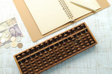 年季の入った五つ玉そろばん　問屋そろばん