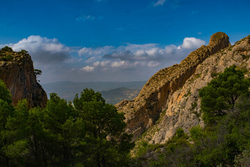Fototapeta na wymiar Ascent to the mountain of Cabeçó d'or, in Alicante, Spain
