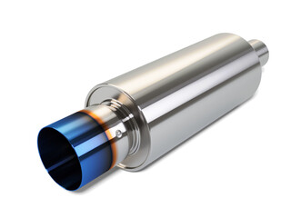 Car polished exhaust pipe 3D