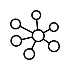 Hub network connection icon, minimal flat line icon.