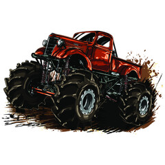 racing car isolated on white background. Monster Truck. vector illustration. © wendy